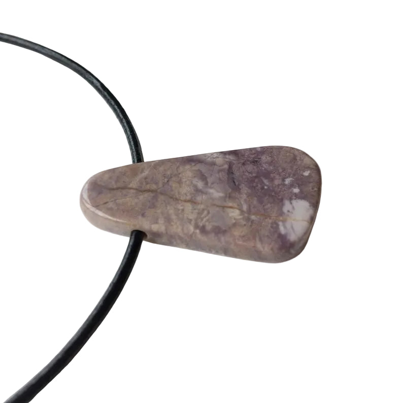 Lavendel Jade Edelstein Kette mit Lederband