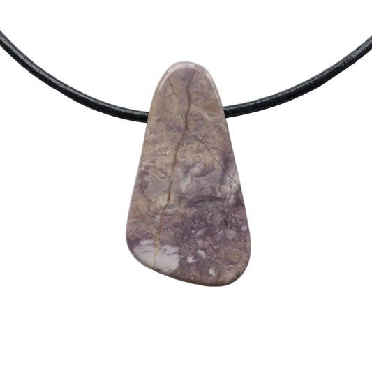 Lavendel Jade Edelstein Kette mit Lederband