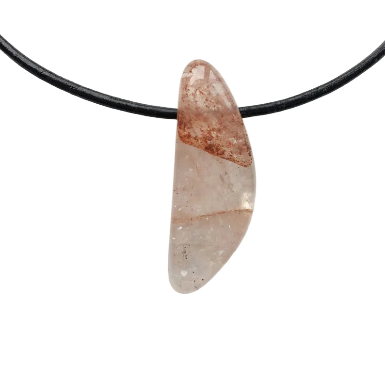 Hämatitquarz Edelstein Kette mit Lederband