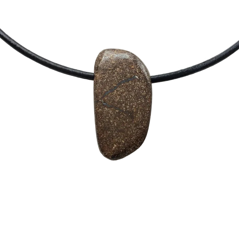 Boulder Opal Edelstein Kette mit Lederband