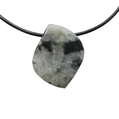 Labradorit Edelstein Kette mit Lederband