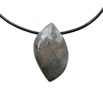 Labradorit Edelstein Kette mit Lederband