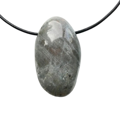 Labradorit Edelstein Kette mit Lederband