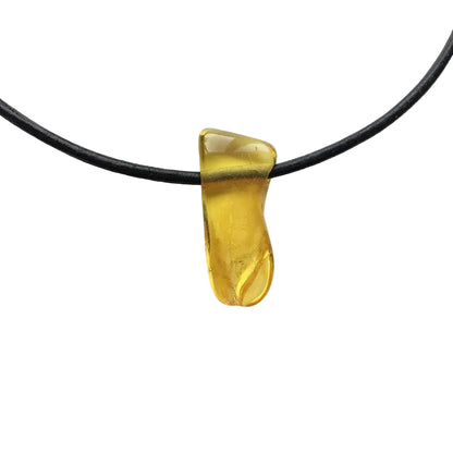 Bernstein Edelstein Kette mit Lederband