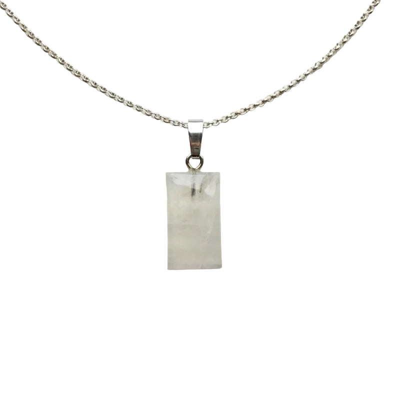 Regenbogen Mondstein Anhänger 925 Silber Edelstein Kette