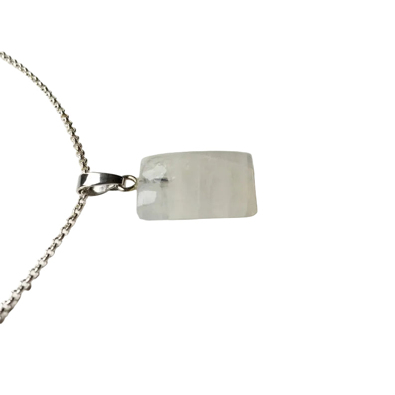 Regenbogen Mondstein Anhänger 925 Silber Edelstein Kette