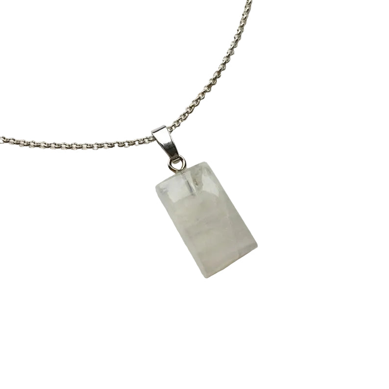 Regenbogen Mondstein Anhänger 925 Silber Edelstein Kette