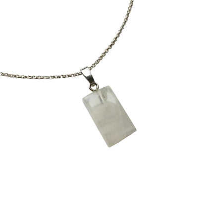 Regenbogen Mondstein Anhänger 925 Silber Edelstein Kette