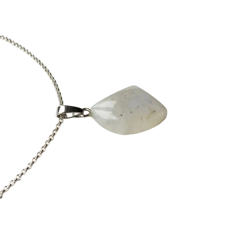 Regenbogen Mondstein Anhänger 925 Silber Edelstein Kette