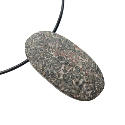 Leoparden Jaspis Edelstein Kette mit Lederband