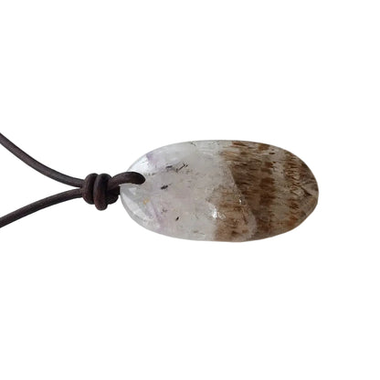 Goethitquarz Cacoxenit Kette Edelstein mit Lederband