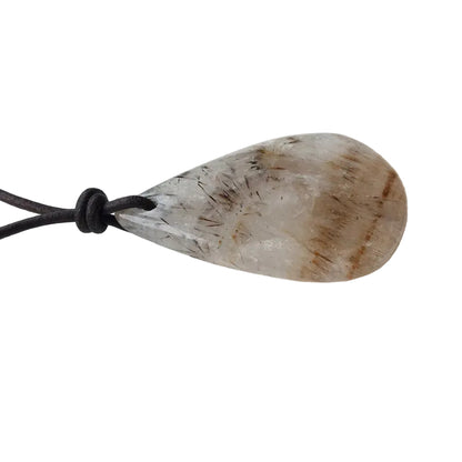 Goethitquarz Cacoxenit Kette Edelstein mit Lederband