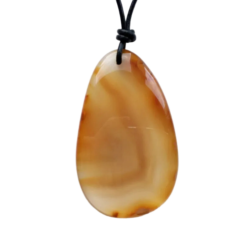 Carneol Edelstein Kette mit Lederband