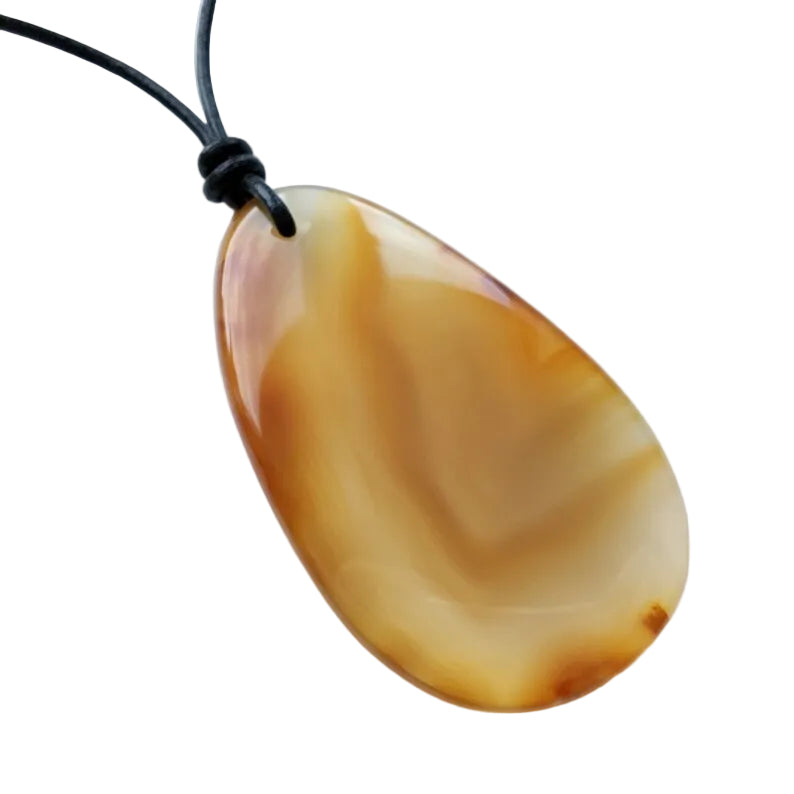 Carneol Edelstein Kette mit Lederband