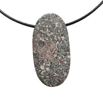 Leoparden Jaspis Edelstein Kette mit Lederband