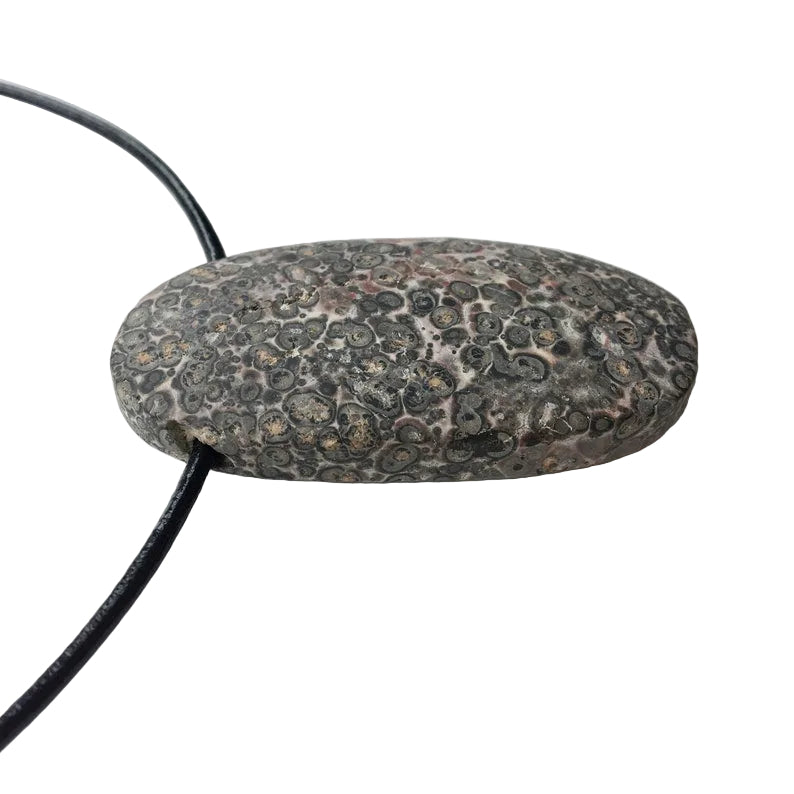 Leoparden Jaspis Edelstein Kette mit Lederband