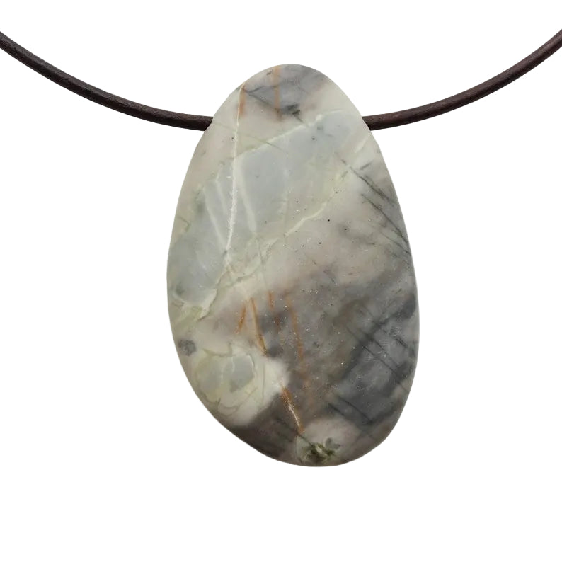 Picasso Jaspis Edelstein Kette mit Lederband