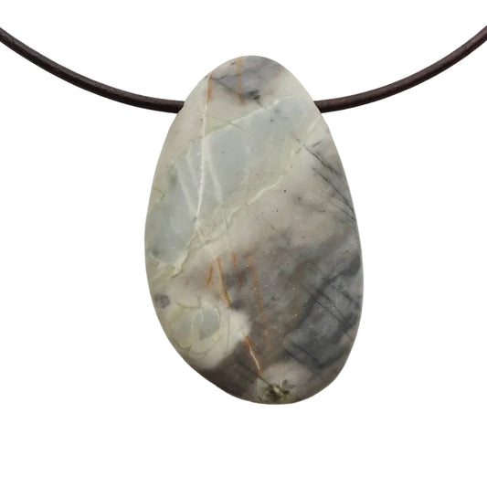 Picasso Jaspis Edelstein Kette mit Lederband