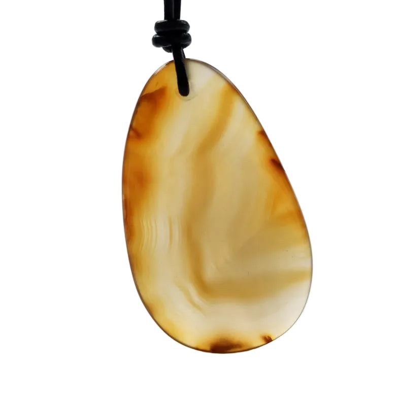Carneol Edelstein Kette mit Lederband