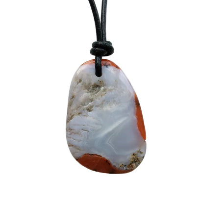 Chalcedon Kette Edelstein mit Lederband