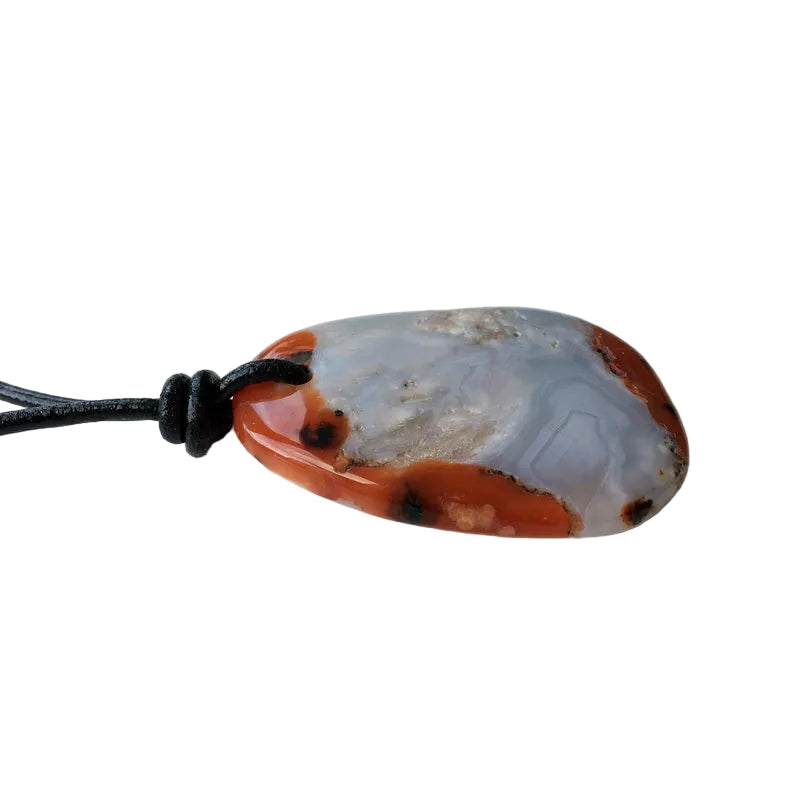 Chalcedon Kette Edelstein mit Lederband