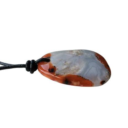 Chalcedon Kette Edelstein mit Lederband