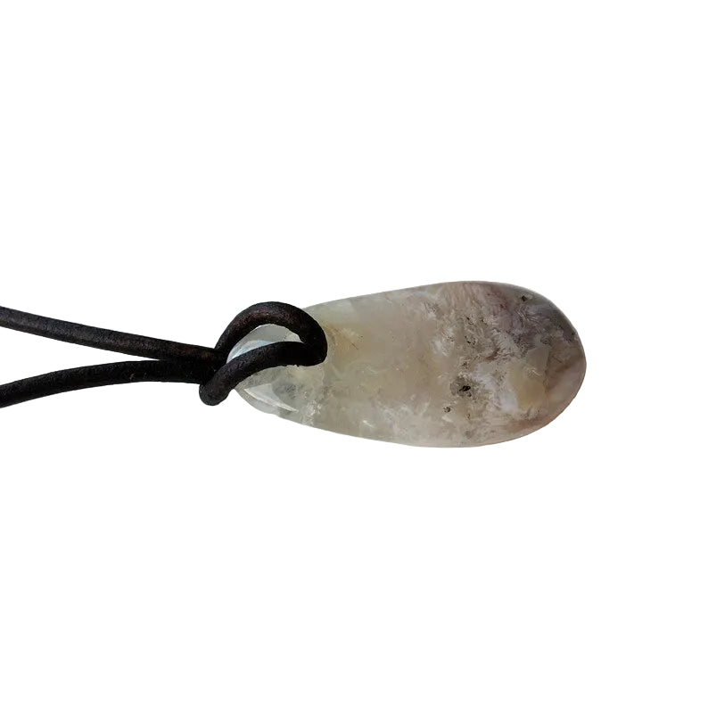 Chalcedon Kette Edelstein mit Lederband