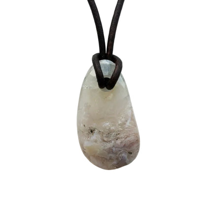 Chalcedon Kette Edelstein mit Lederband