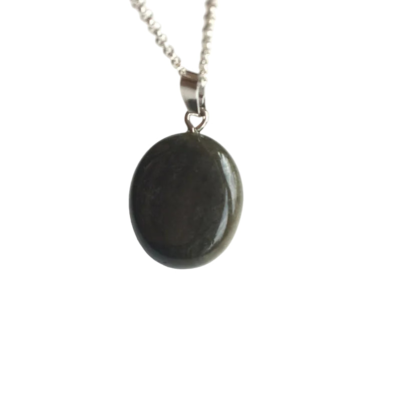 Goldobsidian Edelstein Anhänger 925 Silber Kette