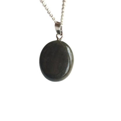 Goldobsidian Edelstein Anhänger 925 Silber Kette
