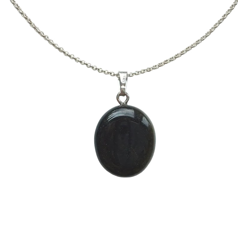 Goldobsidian Edelstein Anhänger 925 Silber Kette