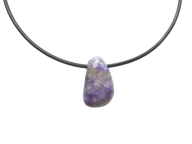 Charoit Edelstein Kette mit Lederband