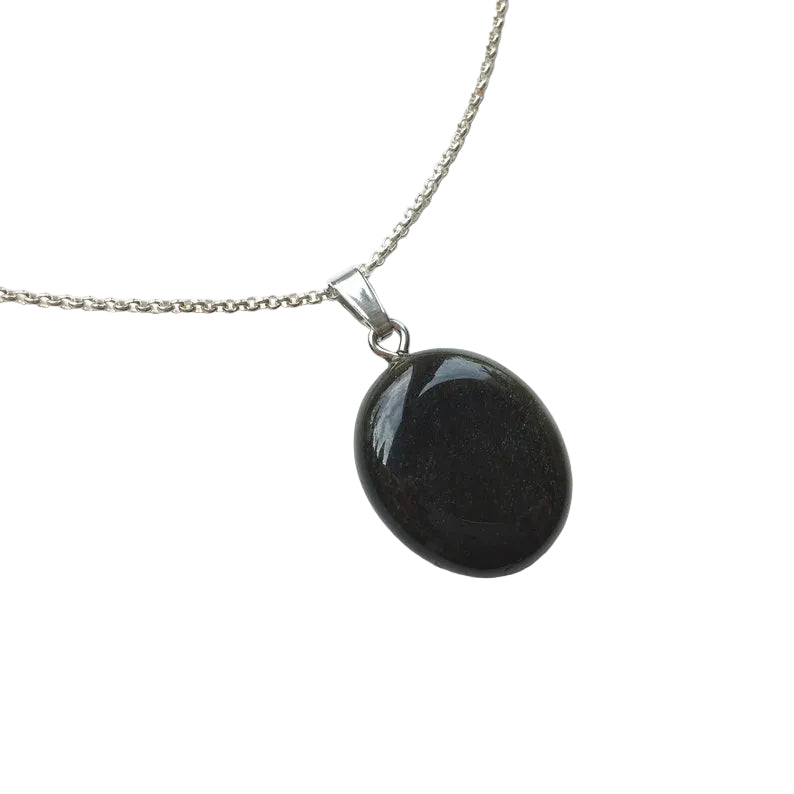 Goldobsidian Edelstein Anhänger 925 Silber Kette