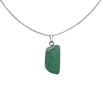 Chrysopras Anhänger 925 Silber Edelstein Kette