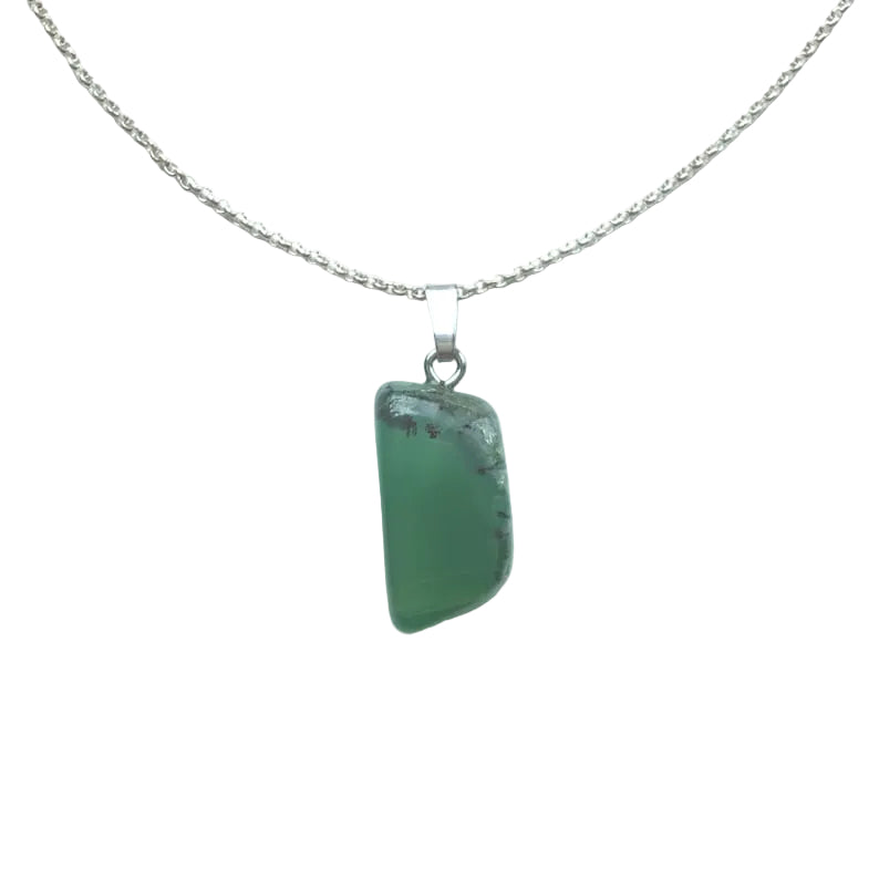 Chrysopras Anhänger 925 Silber Edelstein Kette
