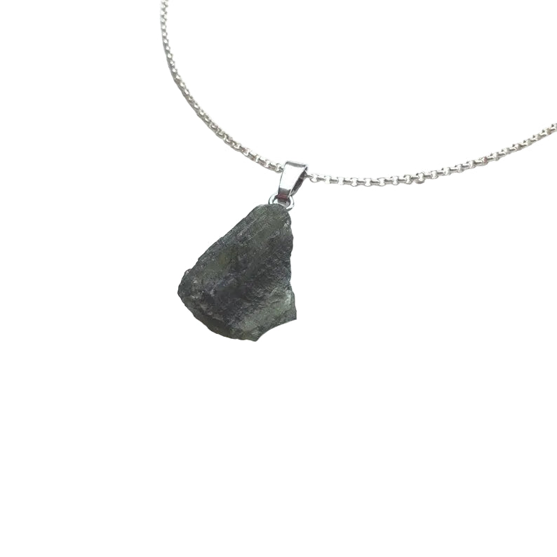 Moldavit Anhänger 925 Silber Edelstein Kette