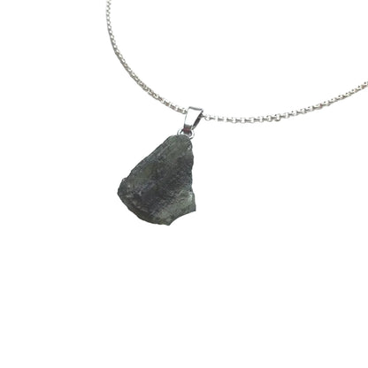 Moldavit Anhänger 925 Silber Edelstein Kette