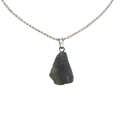 Moldavit Anhänger 925 Silber Edelstein Kette
