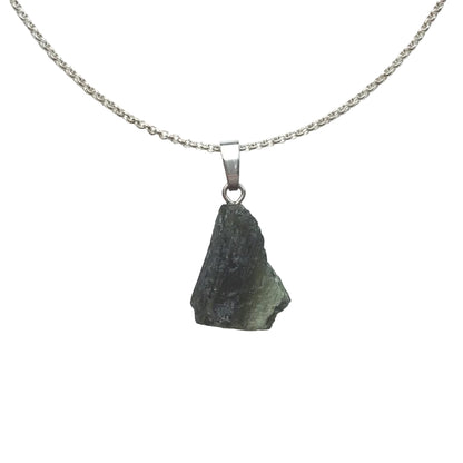 Moldavit Anhänger 925 Silber Edelstein Kette