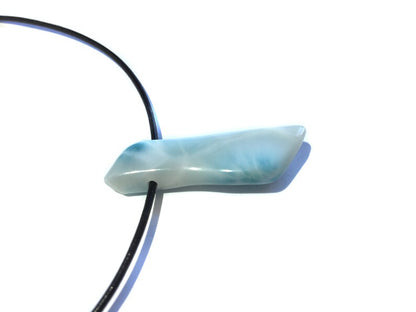 Larimar Edelstein Kette mit Lederband