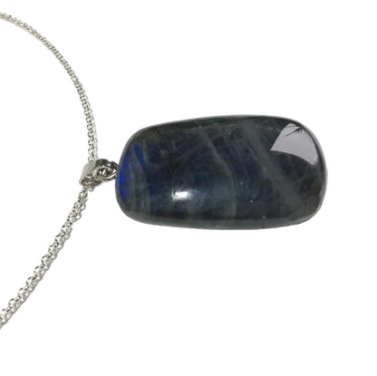 Labradorit Anhänger 925 Silber Edelstein Kette