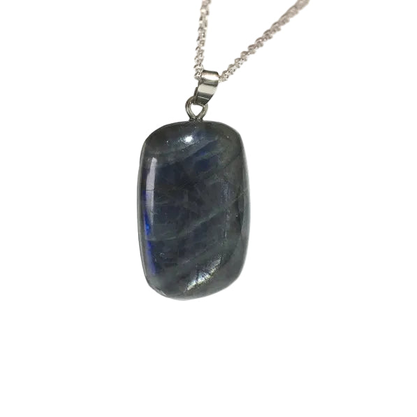 Labradorit Anhänger 925 Silber Edelstein Kette