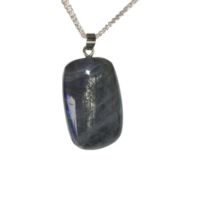 Labradorit Anhänger 925 Silber Edelstein Kette