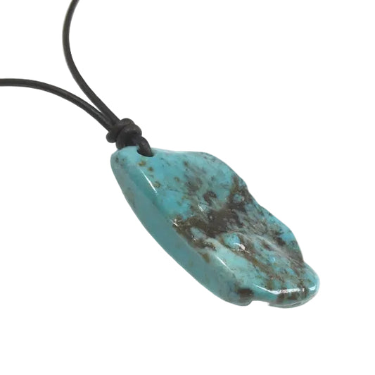 Türkis Edelstein Kette mit Lederband