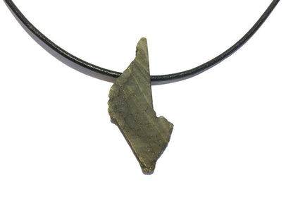 Labradorit Rohstein Kette Edelstein mit Lederband