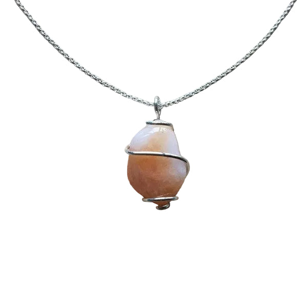 Aprikosen Achat Anhänger 925 Silber Edelstein Kette