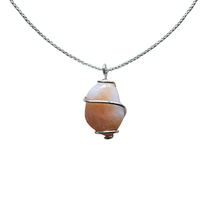 Aprikosen Achat Anhänger 925 Silber Edelstein Kette