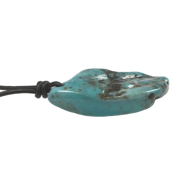 Türkis Edelstein Kette mit Lederband