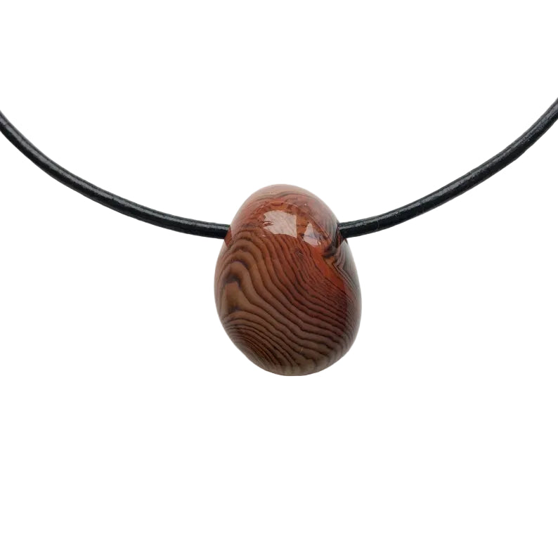 Achat Edelstein Kette mit Lederband