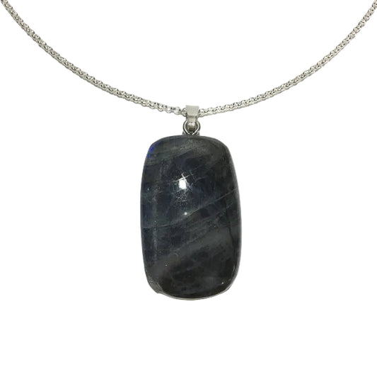 Labradorit Anhänger 925 Silber Edelstein Kette